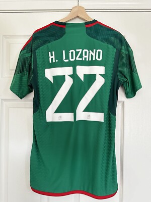 adidas Authentic Mexico Home Jersey. Hirving Lozano 2022 Qatar