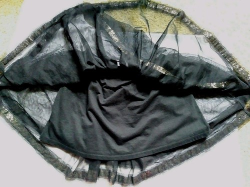 🌹Beautiful Chic Cherokee Girls Tulle Mesh Skirt Black w/Gold Trim Size Large🌹 - Picture 7 of 9