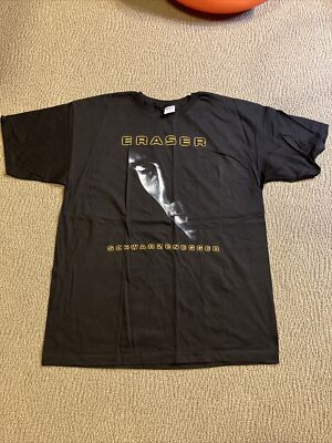 NOS NEW Rare Vintage Eraser 1996 T Shirt Arnold Schwarzenegger Movie Black XL