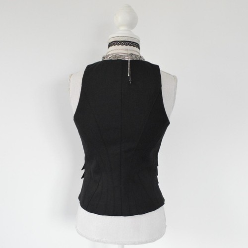 Black Karen Millen vest aesthetic goth gothic whimsigoth coquette size S staple - Picture 7 of 8
