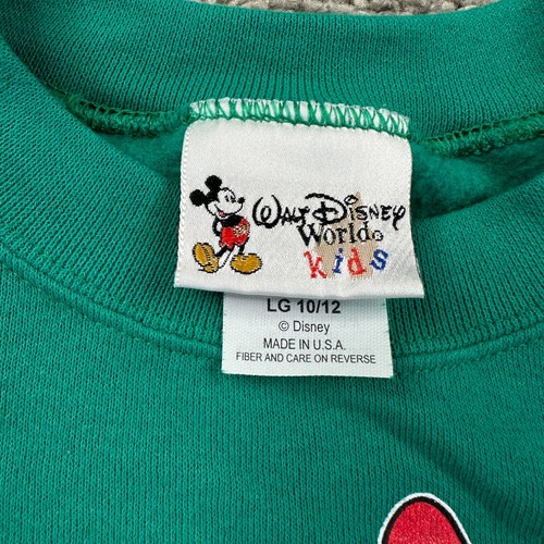 VINTAGE 90s Disney Sweatshirt Girls Large Green Minnie Mouse Walt Disney World * - Picture 4 of 12