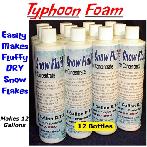 Extra Dry Evaporating Snow Machine Fluid Juice 12 x 8 oz. Bottles Make 1 2 Gals.