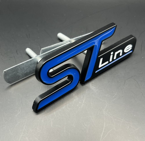 Front Grille ST Line Badge For Ford Focus Fiesta Mondeo Escape Puma Blue BLACK - Bild 1 von 4