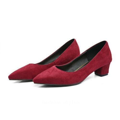 Women's Low Heel Dress Pointy Toe Slip on Pumps Shoes Plus Size Office Lady - Bild 17 von 32