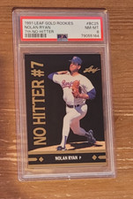 1991 Leaf Gold Rookies #BC25 Nolan Ryan 7th No Hitter PSA 8 (B)