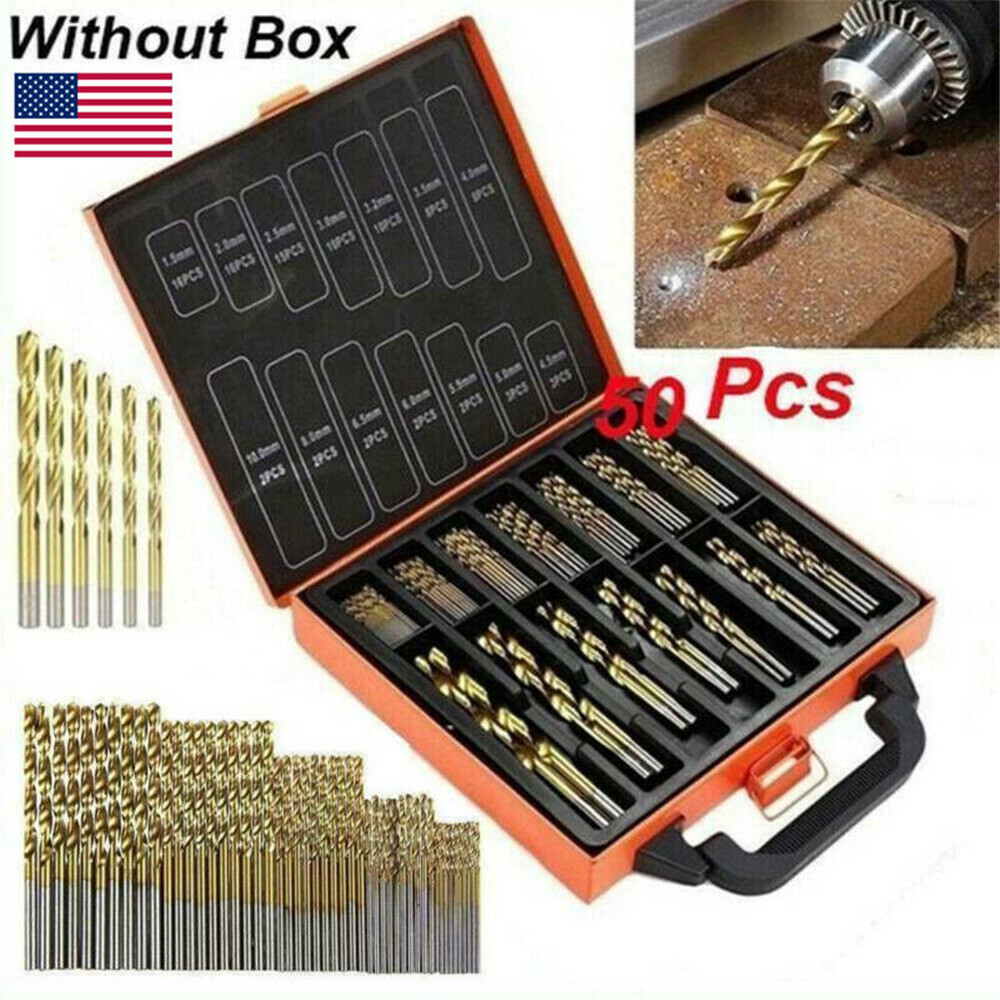 Step Drill Bit Set, 3PCS HSS Titanium Coated High Speed Steel Step Bits