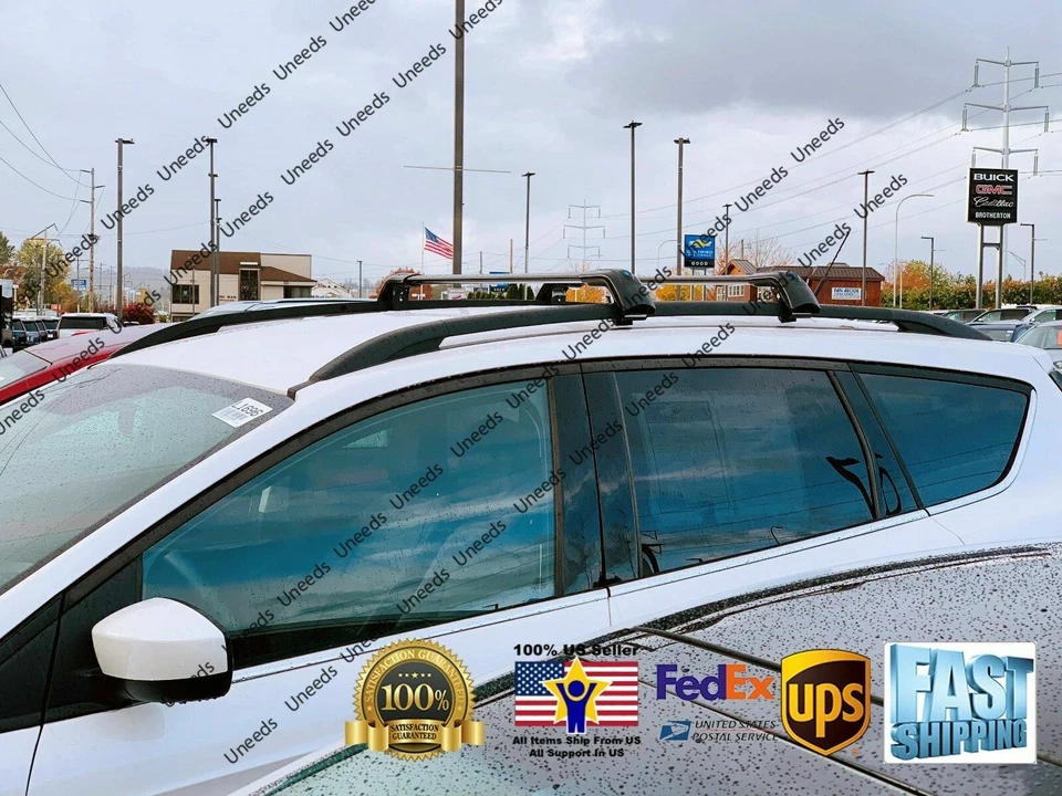 顶级车顶架适用于福特 Escape 2013 - 2019 行李行李架横杆黑色 — 第 4/4 张图片