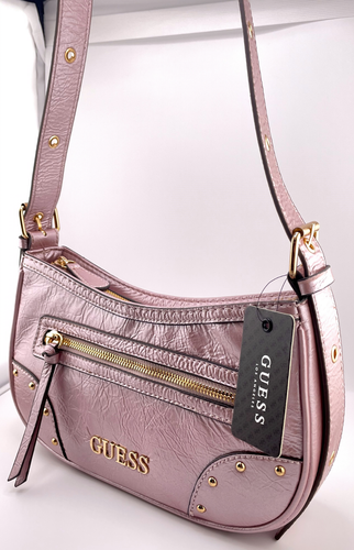 GUESS DEMENTRI SHOULDER BAG HANDBAG Pink Logo AUTHENTIC • BRAND NEW WITH TAGS - Picture 4 of 19