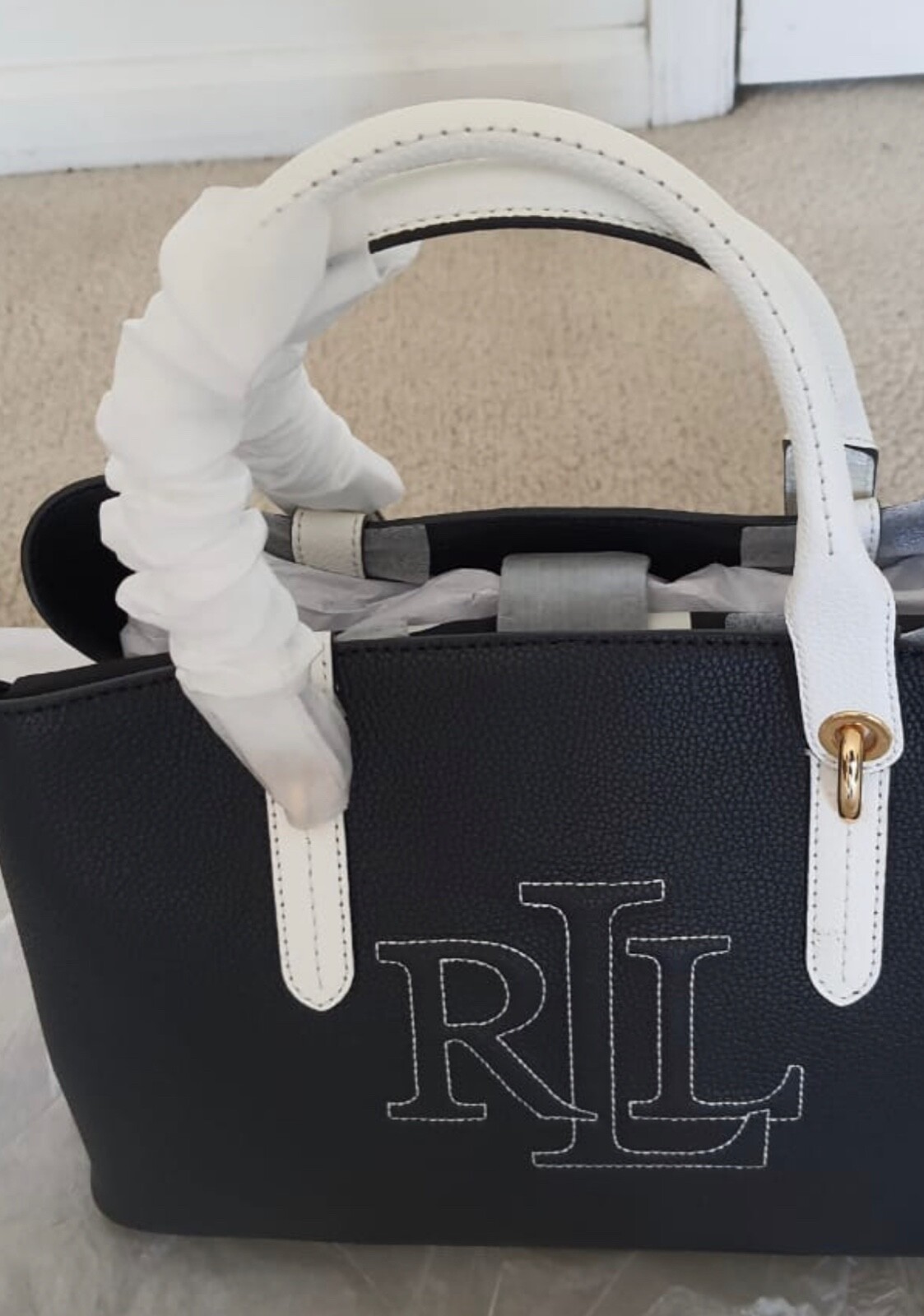 Lauren Ralph Lauren Hayward Leather Medium Satchel eBay