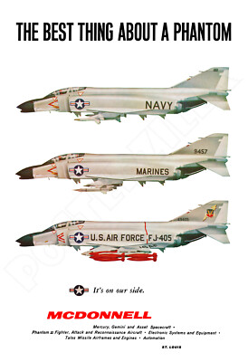 F-4 Phantom II Fighter McDonnell Douglas 1963 Advertising Poster