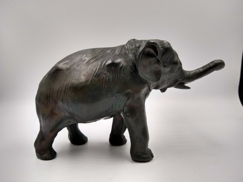 Art Deco 1920’s GCK Co. NY Spelter Metal Dark Patina Elephant. Perfect. - Picture 8 of 13