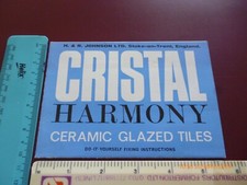H & R JOHNSON STOKE-ON-TRENT CRISTAL HARMONY CERAMIC GLAZED TILES DIY LEAFLET