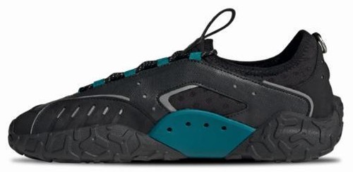 Adidas Black w/teal blue stripes size 7.5 | eBay
