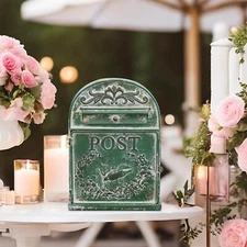 Green Mailboxes Wall Mount for Outside  Vintage Style