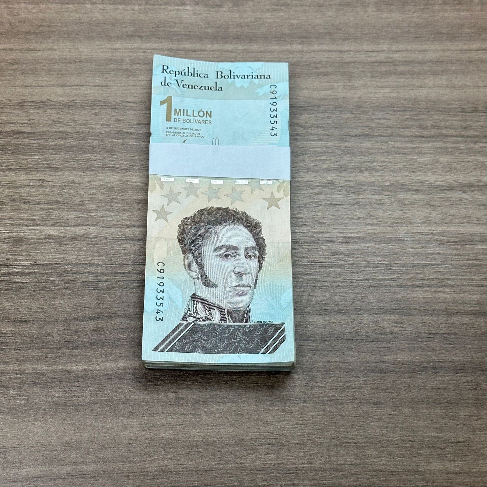 250 pcs x Venezuela 1 Million (1,000,000) Bolivares- CIRCULATED banknotes