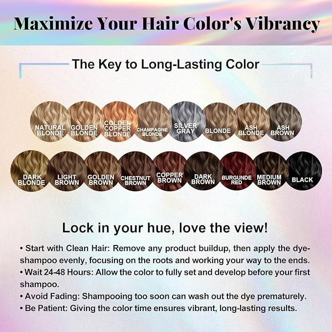 Hair Dye Shampoo With Natural Ingredients Gray Hair Coverage, Ammonia-Free.