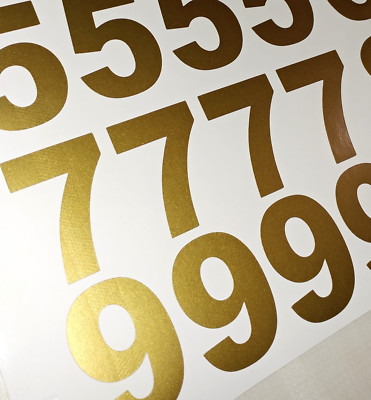 40-Piece Metallic Gold Numbers Decal Set - 1 Inch Self Adhesive Vinyl Numbers