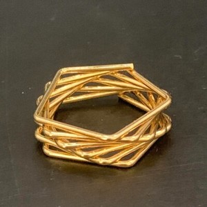 Authentic Geometric Ring Size K Gold Plated