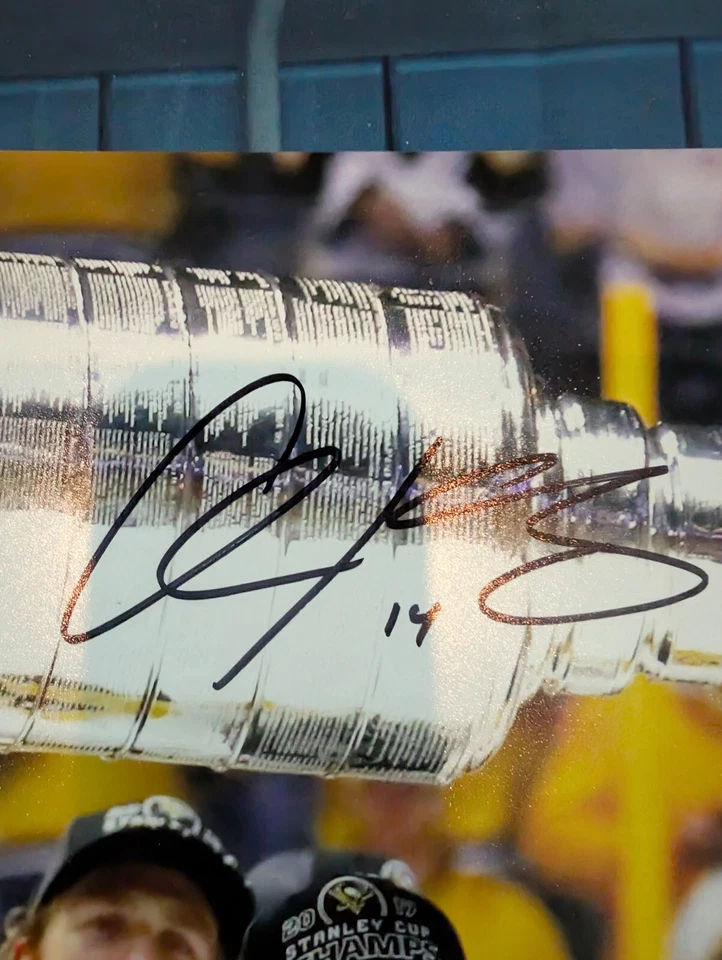 NHL 匹兹堡企鹅队克里斯·库尼茨·斯坦利杯签名 8 x 10 曲棍球照片 — 第 2/3 张图片