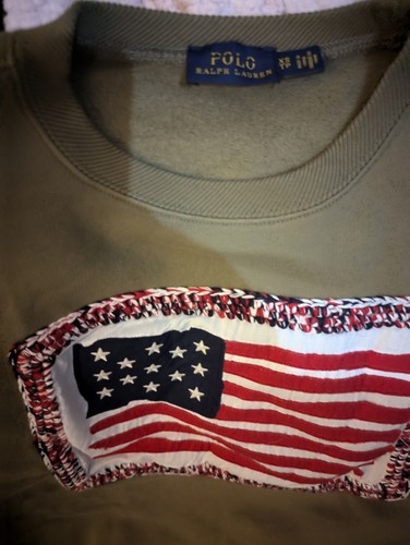 NEW Polo Ralph Lauren Womans Classic All American Flag Iconic Sweatshirt Medium - Picture 4 of 13