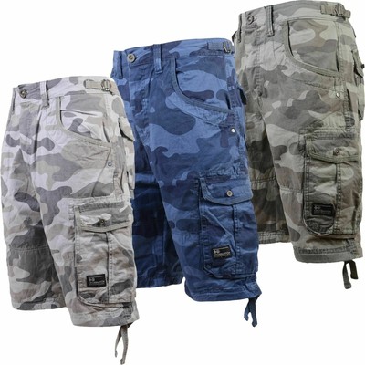 Crosshatch Mens Cargo Shorts Military 