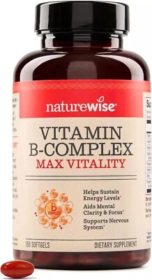 Complejo de Vitamina B para Mujer Y Hombre con Biotin B1 B2 B3 B6 B12 150Softgel