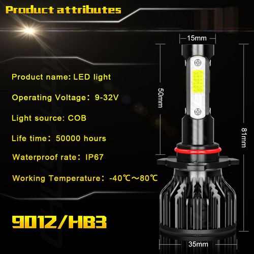 For Chevrolet Malibu 2019 2020 2021 6000K LED Headlight High Low Beam Combo 4pcs - Picture 4 of 11