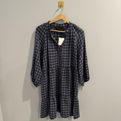 NWT* Hatch The Aurora Maternity Dress in Black/Blue Gingham, Size 2/M | eBay