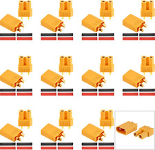 20 Pairs XT30 Connectors Male and Female Connectors Plugs with 2 Pieces Shrink T