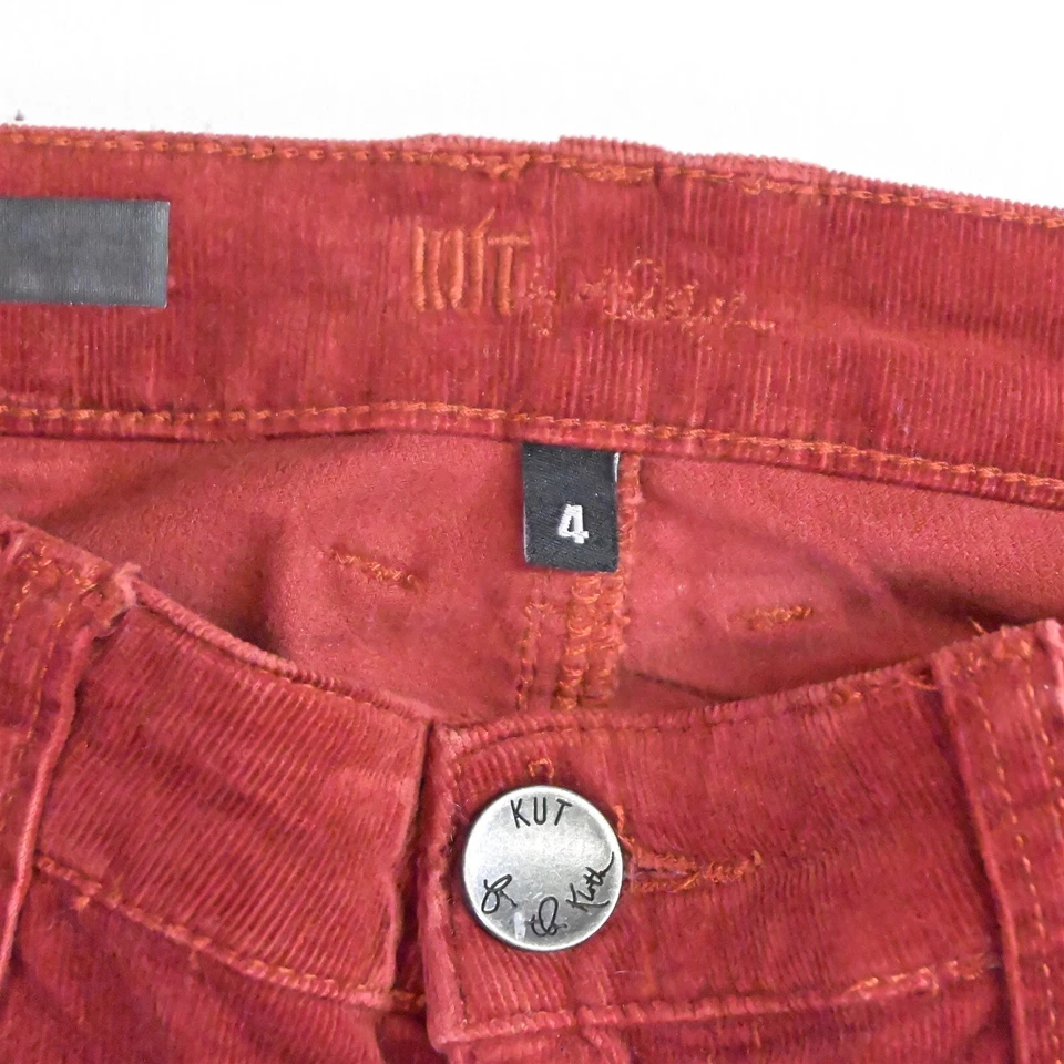 KUT from the Kloth 4 Pumpkin Spice Orange Corduroy Diana Skinny Stretch Pants - Image 3 of 4