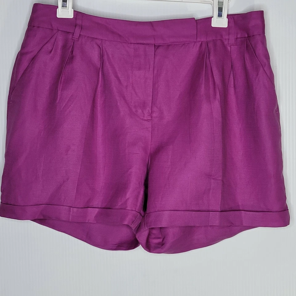 Pantalones cortos Body By Victoria Secrets para mujer talla 10 rosa fucsia mezcla de lino Foto 3 de 4