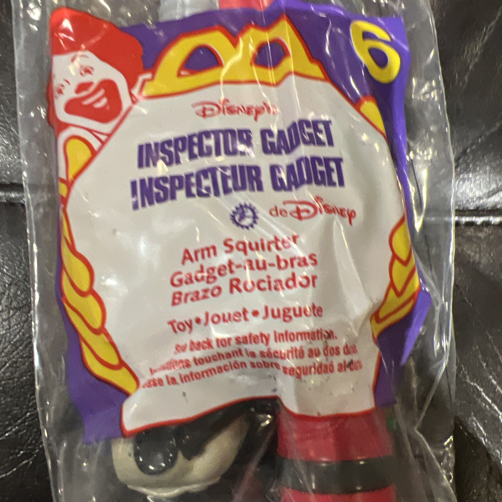 New Sealed 1999 McDonalds Inspector Gadget Happy Meal Toy Disney #6 Arm Squirter - Picture 2 of 3