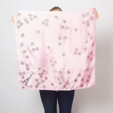 Paris Lover Scarf Hand Painted Square Scarf Small Scarf Sakura Floral Scarf Gift