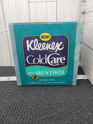 Vintage Kleenex tissue ColdCare With Menthol NOS Soothing eucalyptus Scent Box 