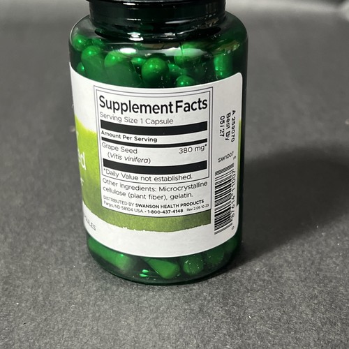 Swanson Grape Seed Capsules, 380 mg, 100 Count - Picture 2 of 3