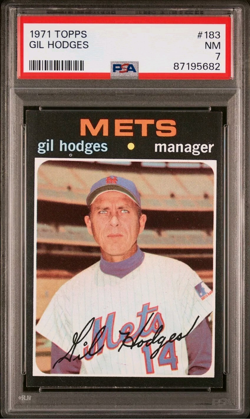 1971 TOPPS #183 GIL HODGES METS HOF PSA 7