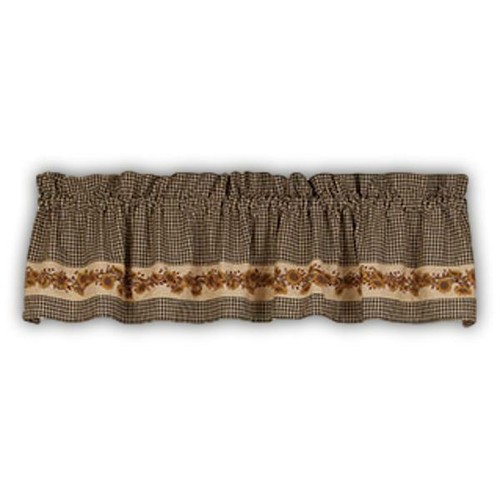 SUNFLOWER 'N' BERRIES Black Check Window Valance 72" x 14", by The Country House - Bild 1 von 2