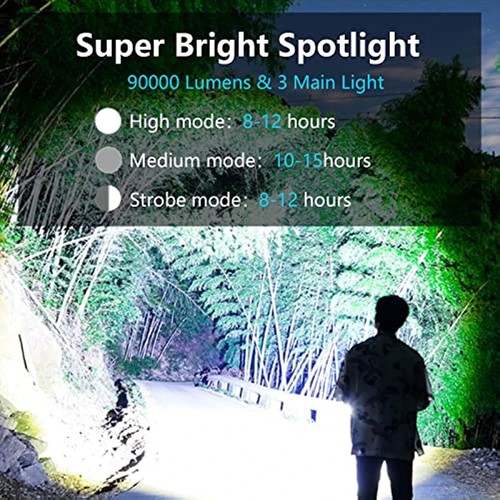 Super Bright LED Searchlight 500000Lm Rechargeable Spotlight Handheld Flashlight - Picture 15 of 36
