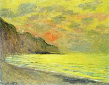 Claude Monet Sunset Foggy Weather Pourville Giclee Canvas Print 8x10 Wall Art