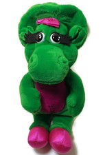 Vtg 1992 Baby Bop Dinosaur Green Plush Stuffed Animal Barney and Friends 14"
