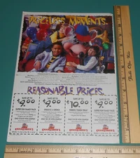 Vintage 1996 Chuck E Cheese Ad Kids Pizza Fun 1 Page Print Coupon Circular Ad