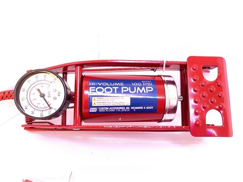 HI-Volume 100 PSI Fußpumpe Auto Fahrrad Sport Bälle Air Master Pumpe mit Nadel - Bild 1 von 6