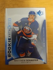 2025-26 NHL SP MATTHEW SCHAEFER ROOKIE AUTHENTICS BLUE PARALLEL CARD #111