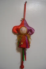 Pier 1 Imports Christmas Harlequin Court Jester Hand Painted Face Ornament