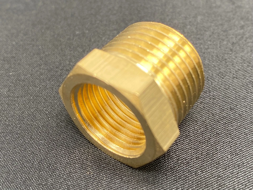4 PK Hex Reducer Bushing 3/4" Male x 1/2" Female NPT Adapter Pipe Fitting Brass - Image 3 of 4