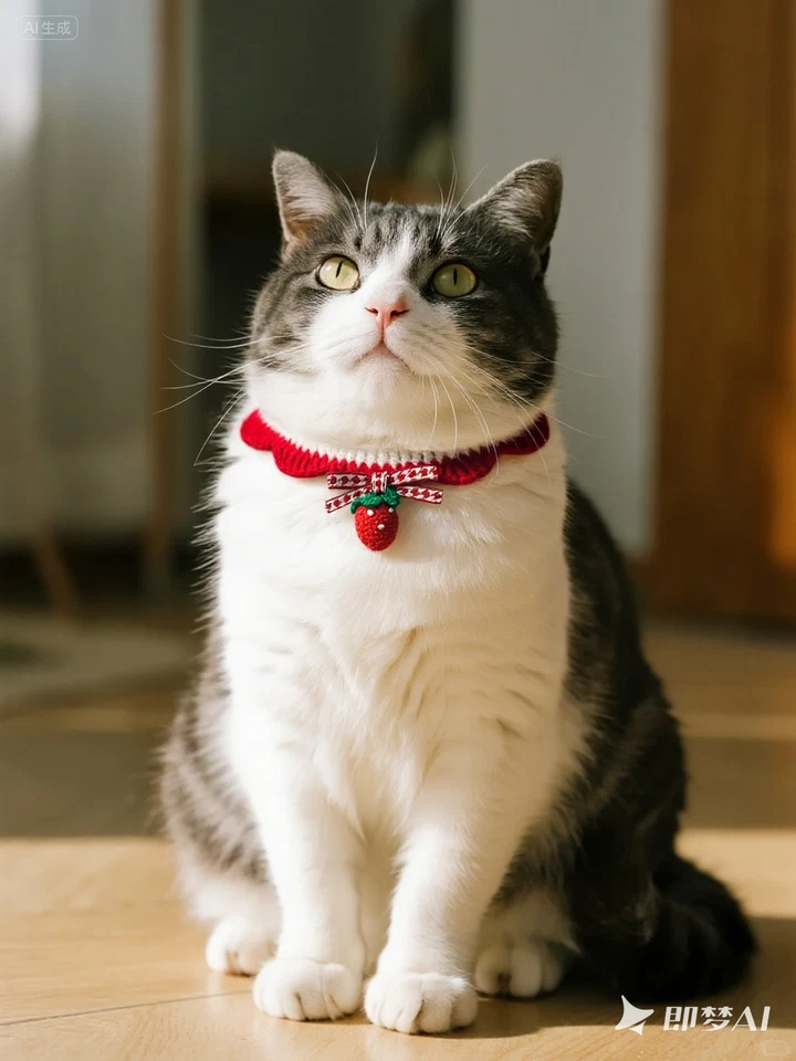 🍓Lenço de coleira de morango para animais de estimação – Babador de crochê feito à mão para gatos e cães pequenos - Imagem 2 de 3