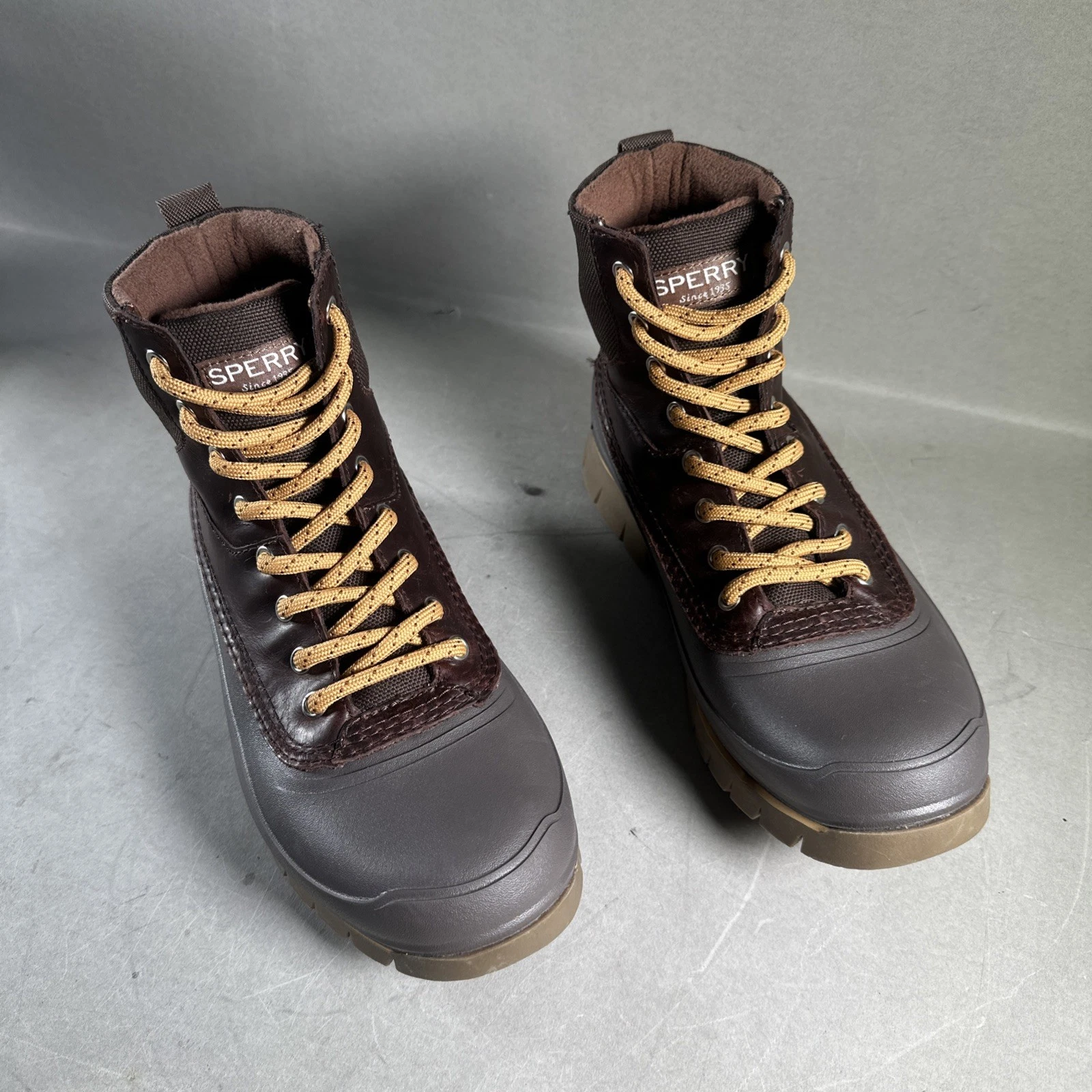 Sperry Men's Cannon Winter Waterproof Boots Leather Brown STS24397 Size 7 NEW