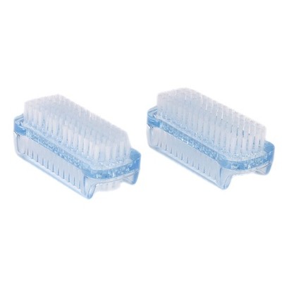 Double sided nail cleaning brush clean scrubber scrubbing bristles manicure ZR