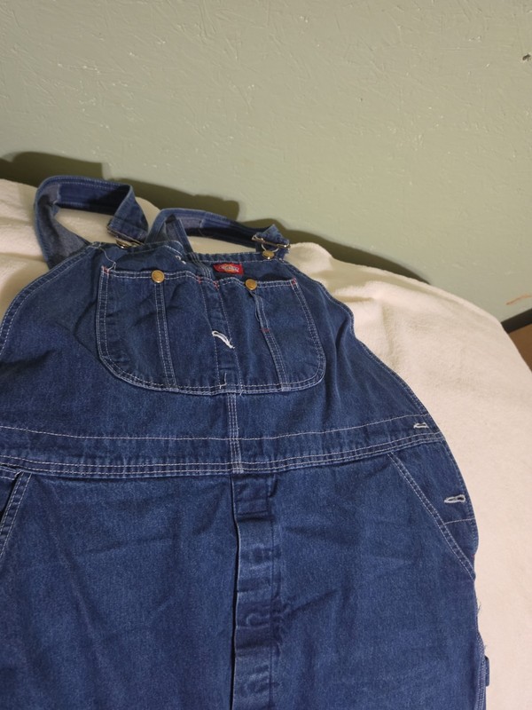 Dickies Mens 42 X 30 Indigo Bib Overalls Workwear Cotton Overall Denim - 83294