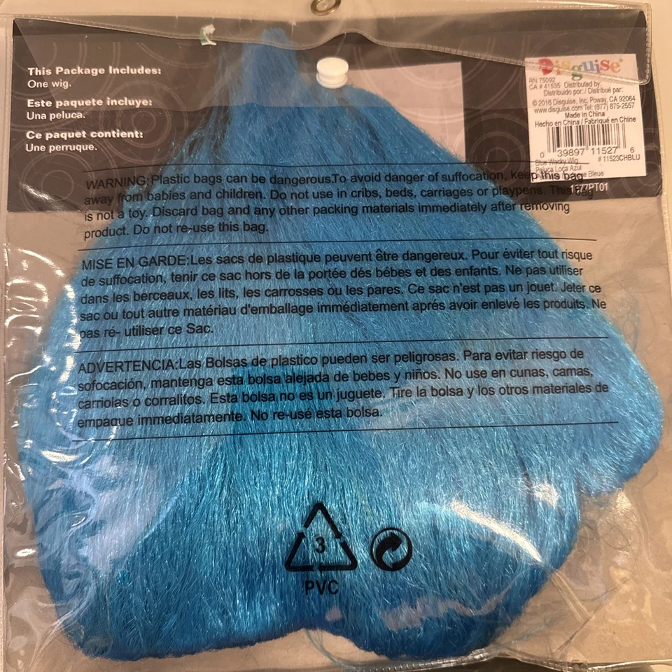 Peruca maluca troll fantasia louca fantasia fantasia Halloween acessório fantasia infantil  - Imagem 3 de 3